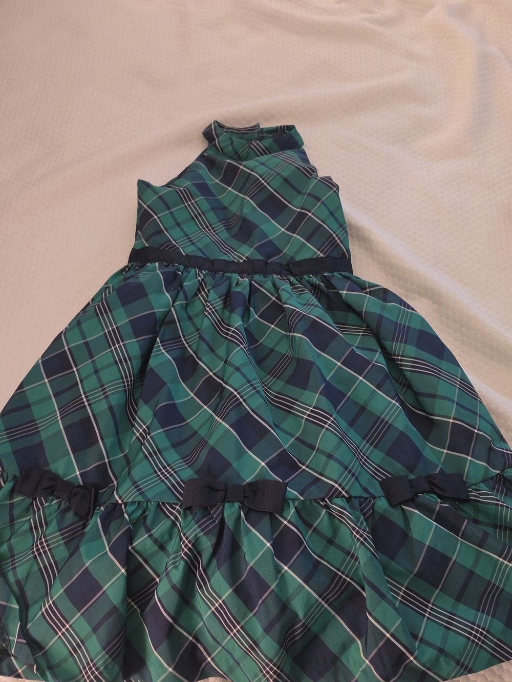 Janie and Jack Green and Navy Plaid Dress